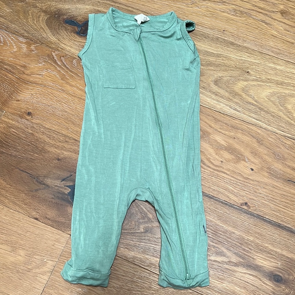 Green Sleeveless Kids One Piece